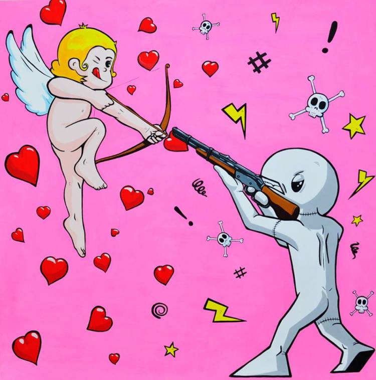 Alessio Bolognesi_Sfiggy - Non ci provare - Acrilico su tela, 80x80cm, 2013